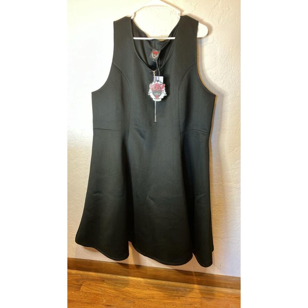 Rebel Wilson for Torrid Black Fit and Flare Scuba Dress Zipper Size 4 (3 xl ish)